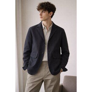 Margaret Howell MHL Mens Flap Pocket Blazer Sz Small Black Utility Jacket